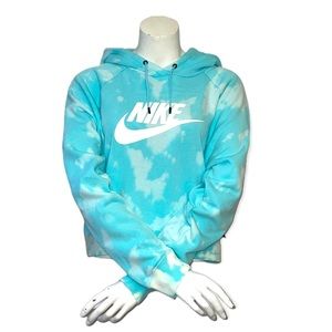 Custom tie-dye Nike blue cropped hoodie sweater size XXL